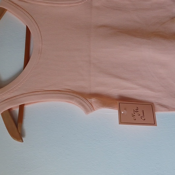 Soft Rose Peach Rib Top Slimming - Picture 3 of 6